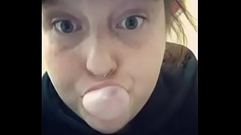 Preview 1 of Stepmom Jazmyn - Blowing Bubble Gum Bubbles @375