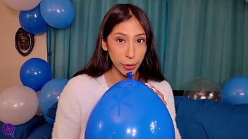 Preview 1 of Student Bf Xxx - Squirting On My Birthday Balloons