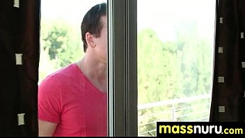 Preview 1 of Schoolgirls First Anal - Nuru Massage Ends with a Hot Shower Fuck 6