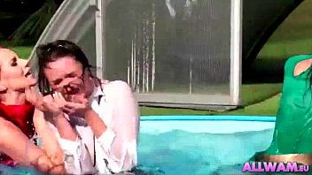 Preview 1 of China Fuck Indian - Three Lesbians Cat Fight In Pool