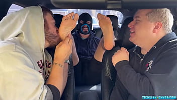 Preview 2 of Facebook Sex Porwn - Matt And Ryder Found A Robber In The Car And Licked His Feet