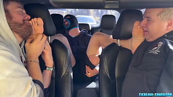 Preview 4 of Facebook Sex Porwn - Matt And Ryder Found A Robber In The Car And Licked His Feet
