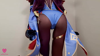 Preview 1 of Staragy Saran - Mysterious Astrologist Mona Megistus from Genshin Impact predicted hot sex with filling her pussy