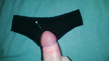 Preview 3 of Baby Sex Wwwxxxvv - Cum on used black panties