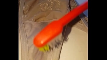 Preview 2 of Solo Eye Contact Tease - Kinky toothbrush treatment 1