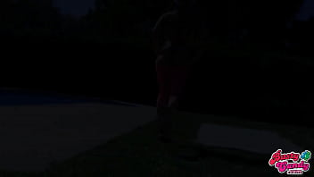 Preview 2 of Hikaru Hinata - BIG-ASS Busty Blonde Teen OutDoor Gym Wearing Tight Lycras a