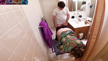 Preview 2 of Mom Son Sleeping Full - My stepson came inside me in the bathroom