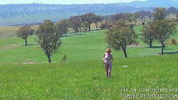 Preview 1 of Bi Couple Bukakke - Wife Showing Her Naked Body In The Fields