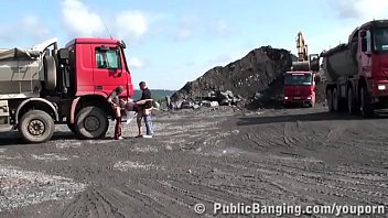 Preview 3 of Reallifecam Videoes - Construction Sight Public Threesome NICE