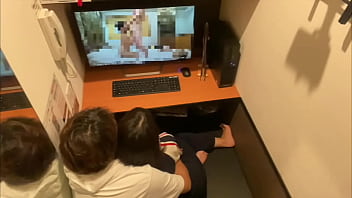Preview 1 of Xxxxxsssxx - 付き合って間もないサッカー部マネージャーとキャプテンはネカフェデートでAV鑑賞する事に&hellip_ムラムラして2人は初めてSEXする2人。