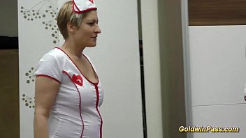 Preview 1 of Oni Chichi Sex Ova - Nurses in lederhosen gangbang orgy