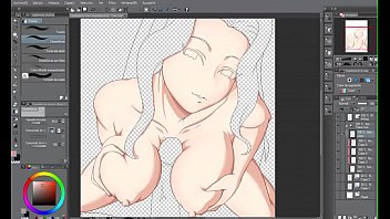 Preview 2 of Girls Lickung Ass - Hentai Speed Painting #03 - Boobjob