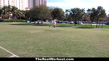 Preview 1 of Nude Abuge - TheRealWorkout - Horny Tight Blonde (Addison Avery) Wants To Play With Balls
