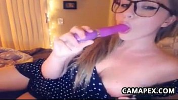 Preview 1 of Eat Your Cum Jjoi - Sexy Nerd With Her Toy
