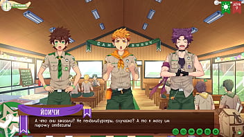 Preview 2 of Kanada Sex Vedio Hd - Game: Friends Camp path 2,  part 4 - fishing with Taiga (russian voiceover)