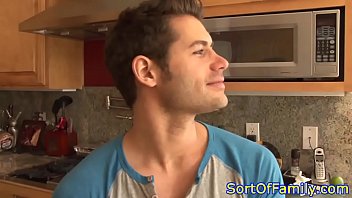 Preview 1 of Youthful White Boys - Busty m. in law grinding and kissing
