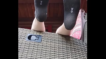 Preview 3 of Xix Xin - Schwarze Socken auf der Veranda