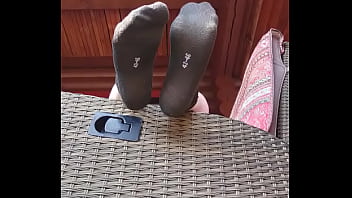 Preview 4 of Xix Xin - Schwarze Socken auf der Veranda