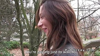 Preview 2 of Large Cock In Virgin - French amateur babe flashing for cash