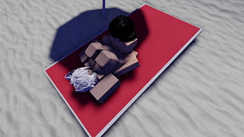 Preview 3 of Chloe Strokes - Roblox slut is caught and used in a public beach~