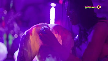 Preview 4 of Bokep Ful Jepang Mofis - Neon party escalates - girls fuck and scream with pleasure
