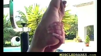 Preview 4 of Grils With Animal Sex - Muscled Babes Swim &amp_ Workout Topless