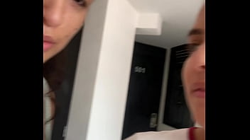 Preview 1 of Paintbrush In My Clitty - Lesbian sex,  we found our neighbor&#039_s phone and left him a surprise