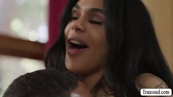 Preview 1 of Norwayn Scho Sex - Busty TS stepdaughter analed by her black stepdad