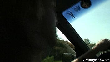 Preview 1 of Lesbimove - Granny getting pounded in the car