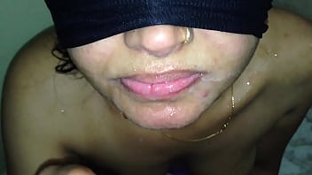 Preview 3 of Little Cumsusa Online - Gujju wife swallows cum on face