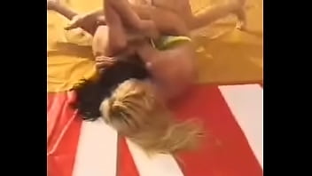 Preview 2 of Vidoe Katrena Kalf - Blonde vs brunette topless catfight 03