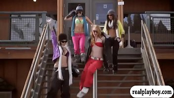 Preview 3 of Foxy Busness Lody - Hot babes in shark cage and snowboarding
