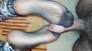 Preview 1 of Mommy Daddy Young Teen - Barbaras Husband Footjob Cumshot YourCamSlut.Com