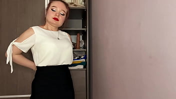 Preview 1 of Maika I Sin Se Ebat - Busty Secretary Relaxes After Work Using Sex Toys and Bright Orgasms