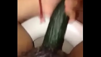 Preview 1 of Son Catches Mom Sex To Boyfrind - girl masturbathing with cucumber