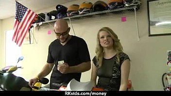 Preview 1 of Kissa Sins And Brother - Stunning Euro Teen Gets Talked In To Giving A Blowjob For Cash 25