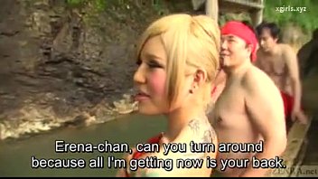 Preview 2 of Sy Black - Subtitled Japanese newhalf gyaru group onsen experience