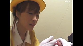 Preview 2 of Sex Vidio Doctor - Japanese handjob with white gloves uncensored