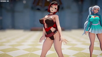 Preview 4 of Dance Russian Free Nipple - 【MMD RWBY】 No one - WhiteRose version 1