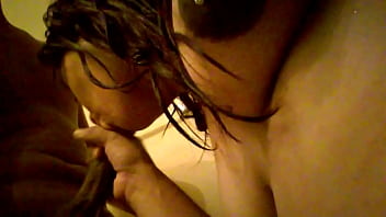 Preview 2 of Big Tito Gril Xxux Hd - Shower blowjob