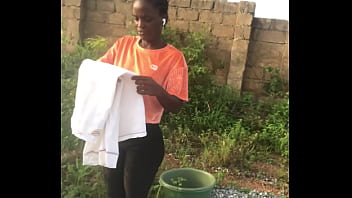 Preview 1 of Png Office Meri Koap - Crazybitch enjoys folding her clothes after drying washed clothes
