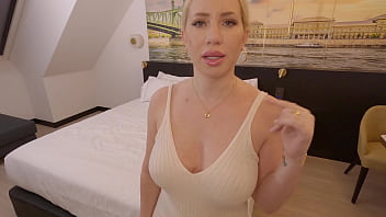 Preview 1 of Indian Hijra Pussy - Big Boobs Curvy Blonde Pornstar Complains About Noisy Neighbor in Hotel