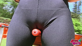 Preview 2 of Kannada Dad Daughter Sex - Amazing Ass Busty Blonde Teen In Tight Lycras! Hot Cameltoe!