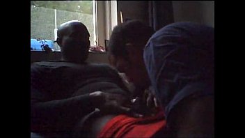 Preview 3 of College Gir Sister - Surinamese guy giving a Cura&ccedil_ao guy a blowjob - Interracial