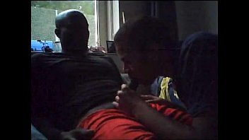 Preview 1 of College Gir Sister - Surinamese guy giving a Cura&ccedil_ao guy a blowjob - Interracial