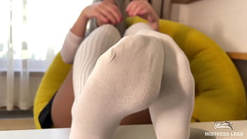 Preview 3 of Skye Evans Sex - Close your laptop,  it&#039_s time to worship my feet in cute white knee socks