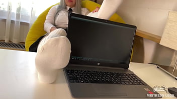 Preview 1 of Skye Evans Sex - Close your laptop,  it&#039_s time to worship my feet in cute white knee socks