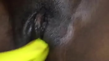 Preview 1 of Cekgu Kene Ramas - Black girl Tameka masturbating pussy with banana