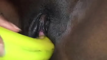 Preview 4 of Cekgu Kene Ramas - Black girl Tameka masturbating pussy with banana