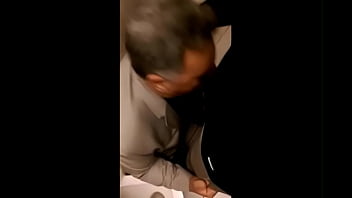 Preview 2 of Cum Eating Indians - Suited blows in public toilet